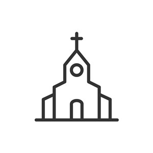 婚礼教堂矢量标识logo设计