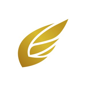金色翅膀矢量logo图标设计
