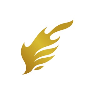 金色翅膀火焰矢量logo图标