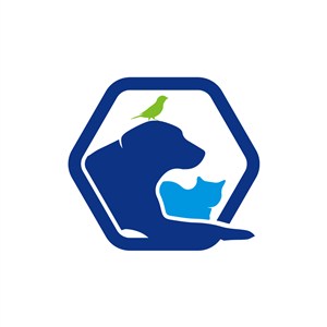 卡通动物狗猫鸟矢量logo素材设计