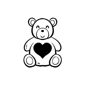 卡通爱心熊婚庆LOGO素材图标设计