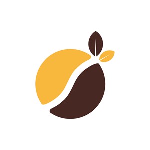 咖啡色圆形叶子矢量logo图标