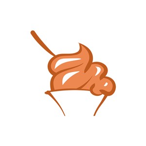 咖啡色冰淇淋甜品矢量logo图标设计