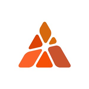 桔色三角拼接矢量logo图标设计