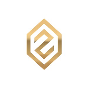 金色菱形字母Z矢量logo图标