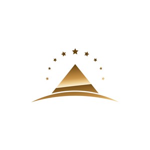 金色三角星星矢量logo图标设计