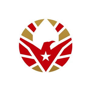 金色红色鹰矢量logo元素设计