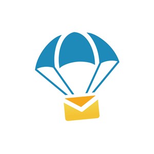 降落伞投递信创意想法矢量logo图标