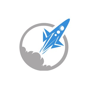 升空发射的火箭矢量logo设计素材
