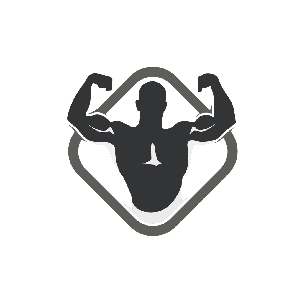 强壮肌肉男运动健身logo素材设计