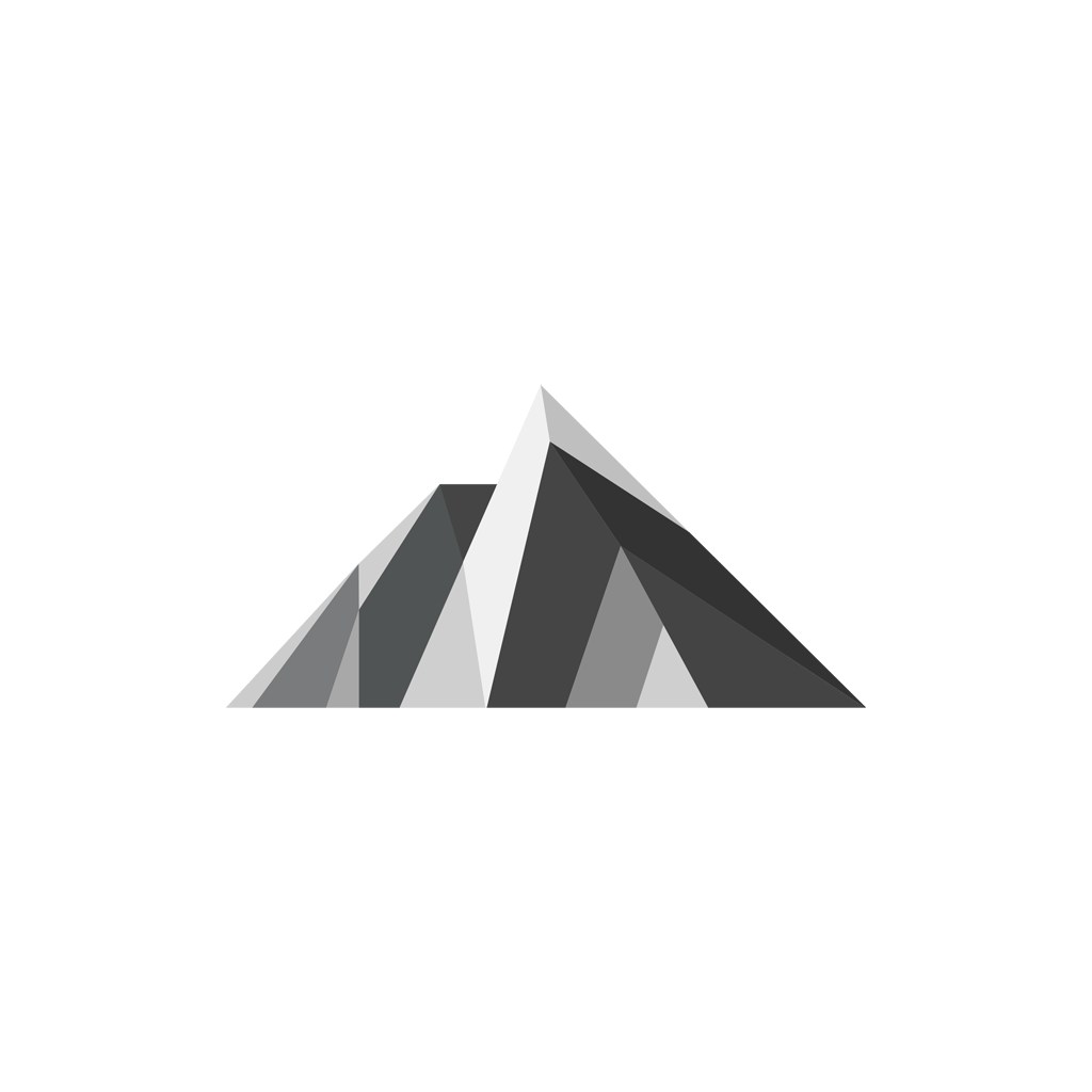 灰色山峰矢量logo素材设计