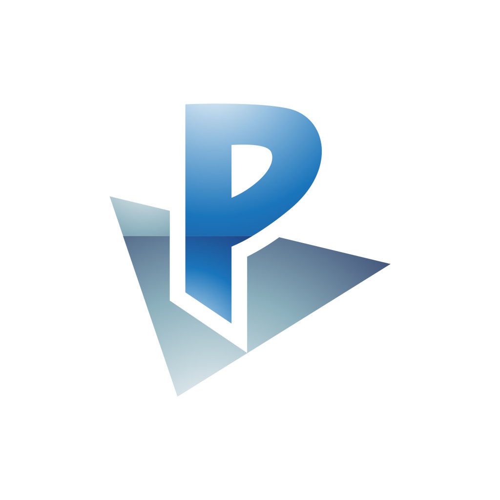 灰色蓝色字母P矢量logo图标