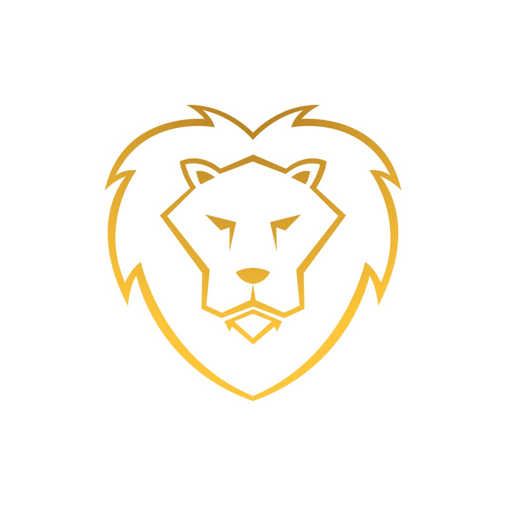 金色线条狮子矢量图logo素材