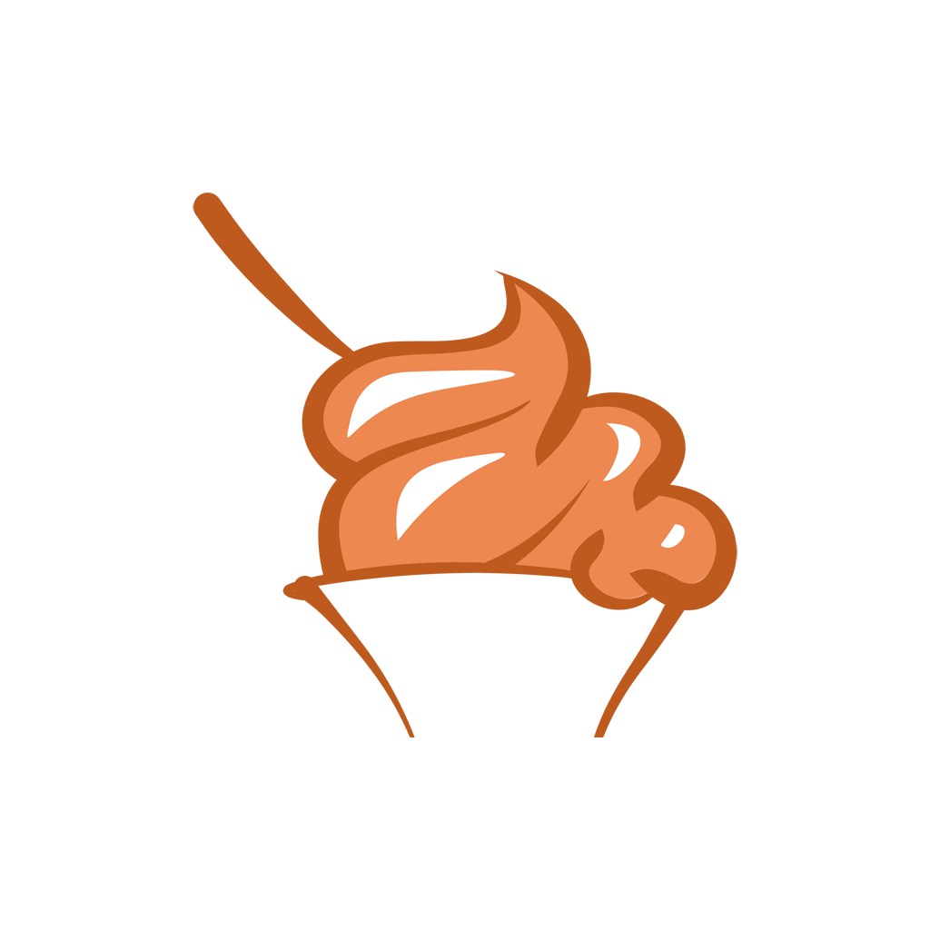 咖啡色冰淇淋甜品矢量logo图标设计