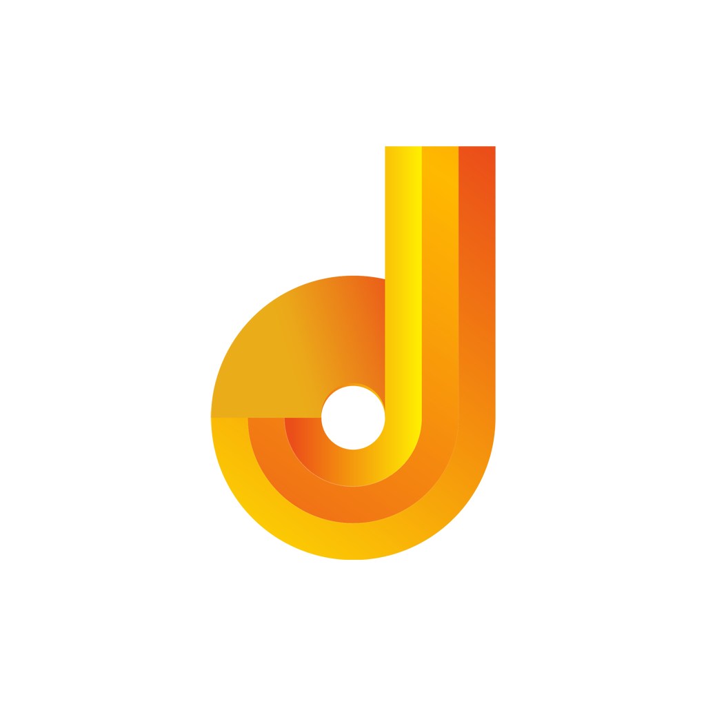 黄色字母d矢量logo图标设计
