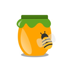 蜂蜜品牌logo设计--蜂蜜罐蜜蜂logo图标素材下载