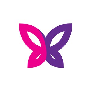 女性美容公司logo设计--蝴蝶logo图标素材下载