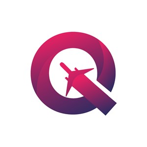 航空公司logo设计--字母Q和飞机logo图标素材下载