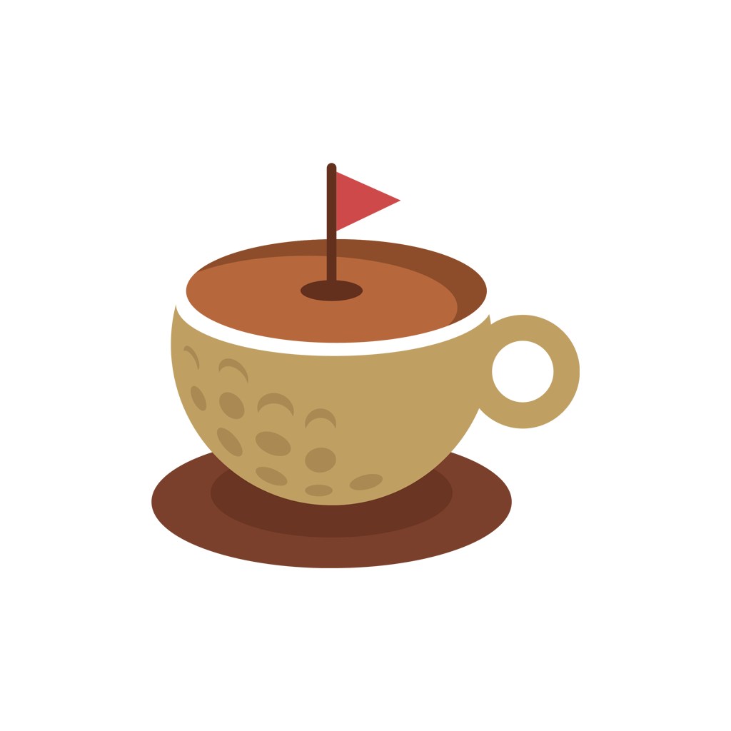 食品公司logo设计--高尔夫咖啡杯logo图标素材下载