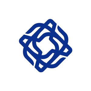 蓝色抽象复古花纹矢量logo图标 设计