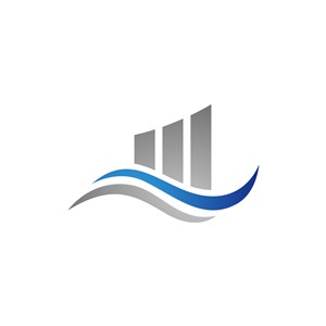 蓝色灰色建筑波浪矢量logo图标设计