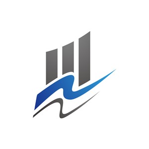 蓝色灰色波浪建筑办公矢量logo图标