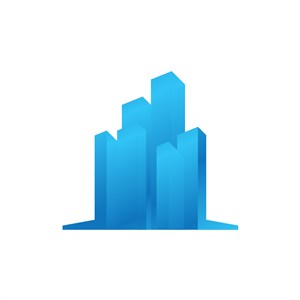 蓝色建筑矢量logo图标设计素材