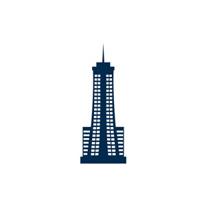 蓝色高层建筑矢量logo标志素材