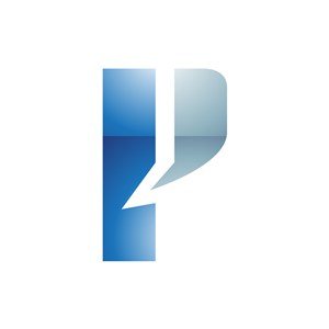 蓝灰色字母P矢量logo图标素材