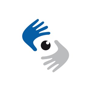蓝色灰色手眼睛矢量logo图标-4271.svg