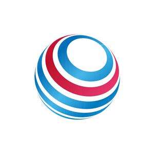 蓝色红色环形球体矢量logo图标设计