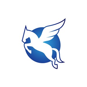 蓝色飞马logo矢量元素设计