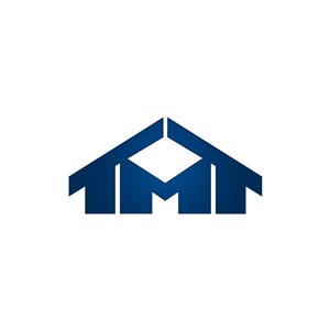 简约蓝色房子字母M矢量logo设计
