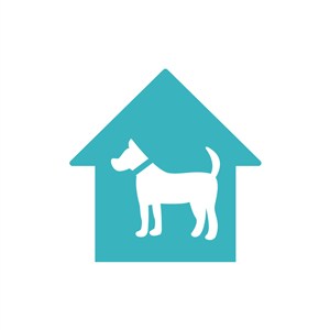 蓝色房子狗屋矢量logo设计素材