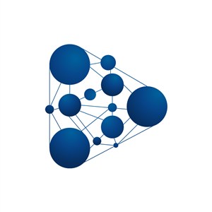 蓝色分子裂变抽象科技矢量logo图标