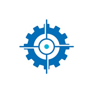 蓝色齿轮矢量logo图标设计