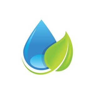 水滴绿叶图案环保相关矢量logo设计素材