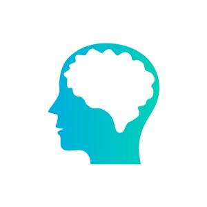 蓝色大脑矢量logo元素设计