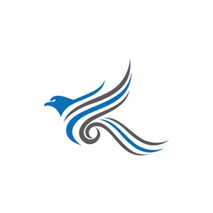蓝灰色创意飞鹰矢量logo图标素材设计