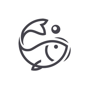 卡通可爱小鱼矢量logo图标素材