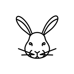 可爱彼得兔头矢量logo图标
