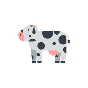 可爱奶牛矢量logo素材图标