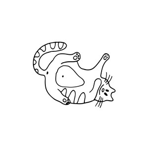 可爱卡通四脚朝天的肥猫Logo图标素材
