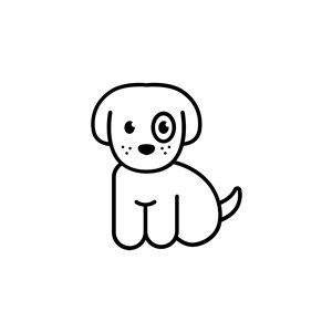 可爱宠物小狗卡通Logo图标