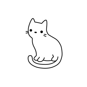 卡通线条小猫矢量Logo图标素材