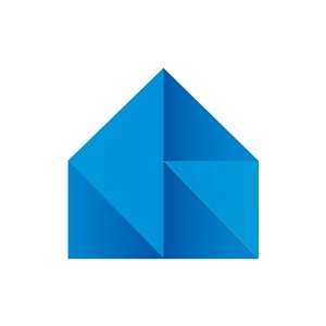 蓝色房子矢量logo图标设计