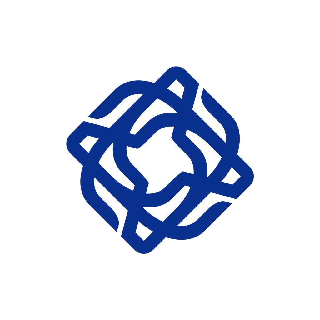 蓝色抽象复古花纹矢量logo图标 设计
