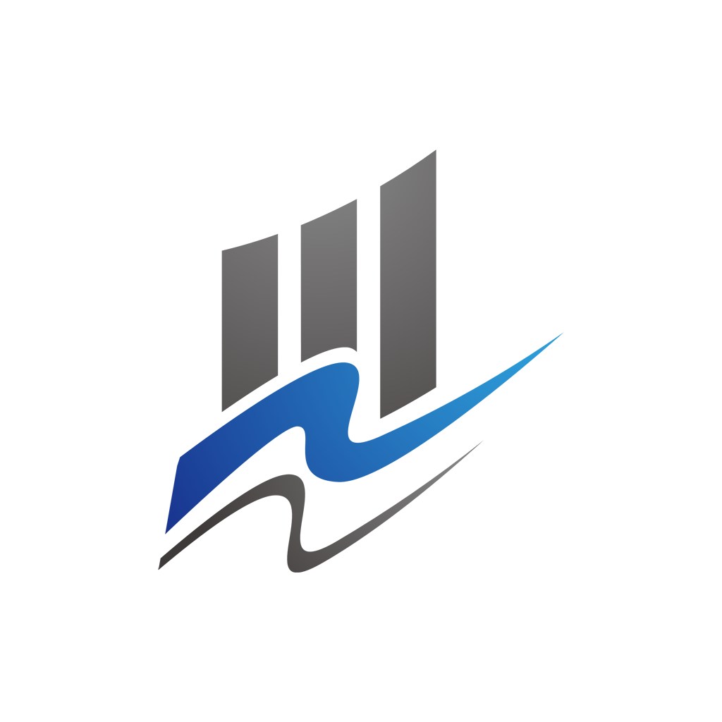 蓝色灰色波浪建筑办公矢量logo图标