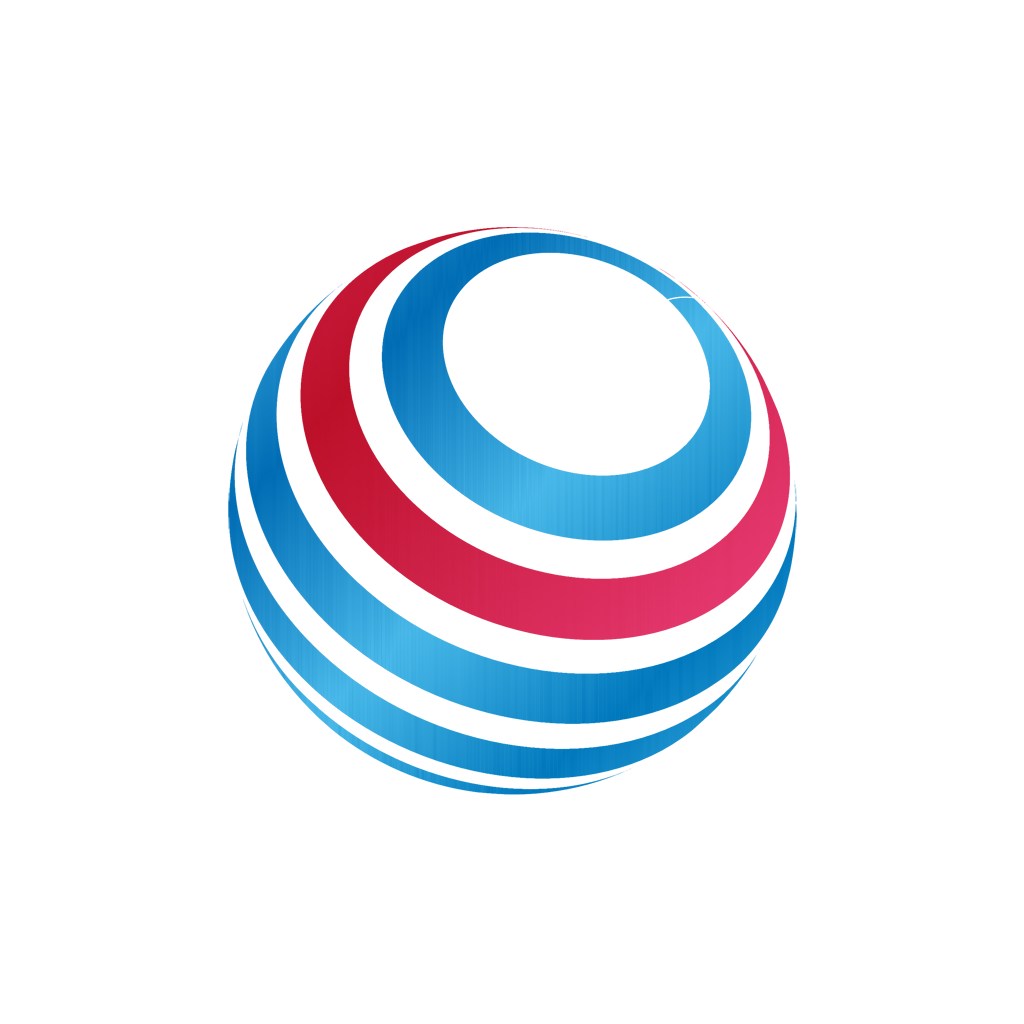 蓝色红色环形球体矢量logo图标设计