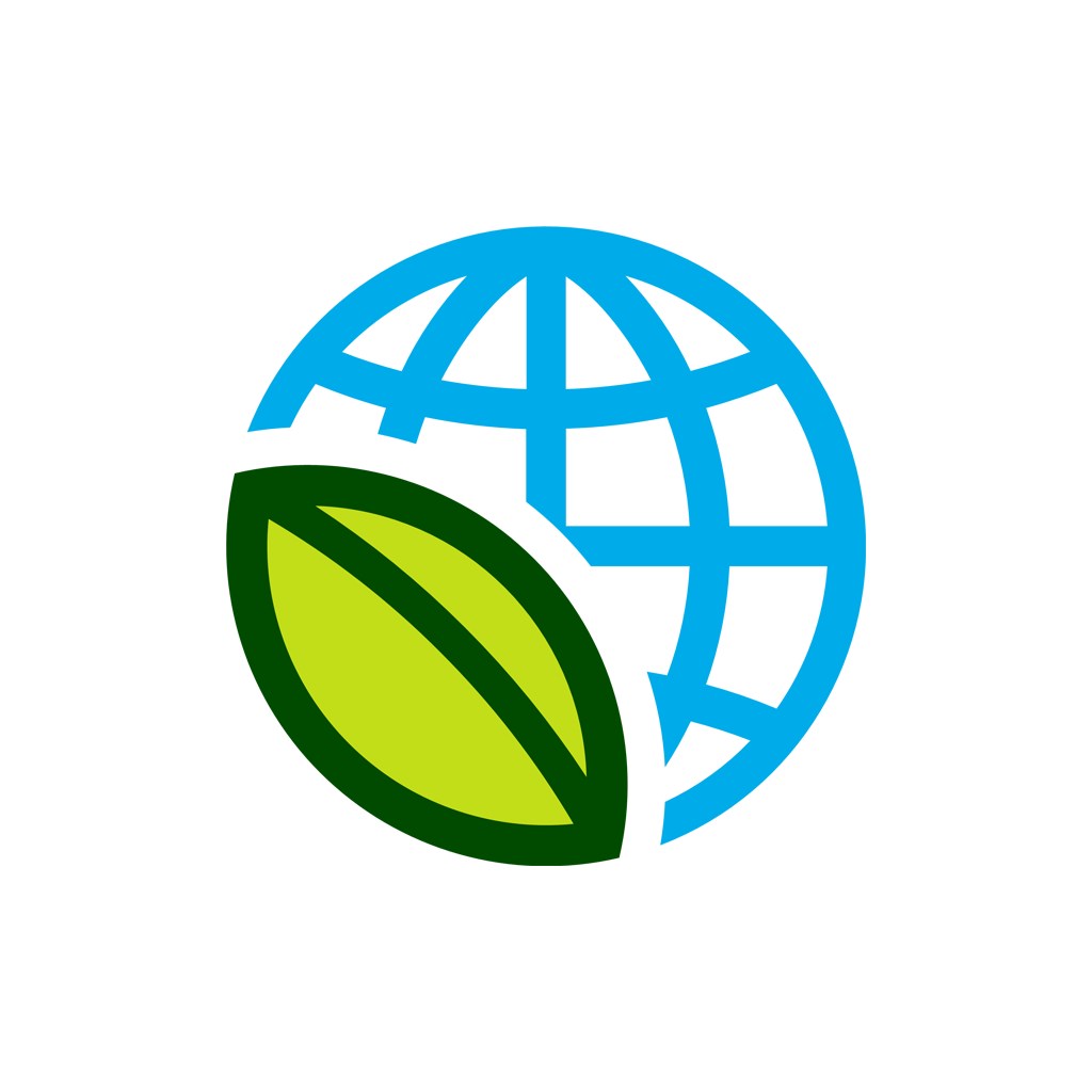 蓝色地球叶子矢量logo设计素材